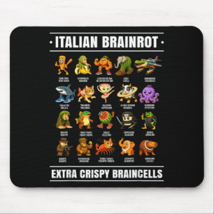 Surreal italienisches Brainrot-Shirt lustiges Alph Mousepad