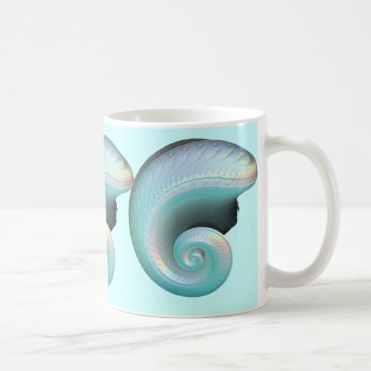 Surreal Jade-Regenbogen-Muschel Kaffeetasse (Rechts)