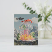 Surreal Jellyfish Collage Postkarte (Stehend Vorderseite)