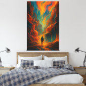 Surreal Journey - Fire and Teal Art Leinwanddruck (Insitu (Schlafzimmer))