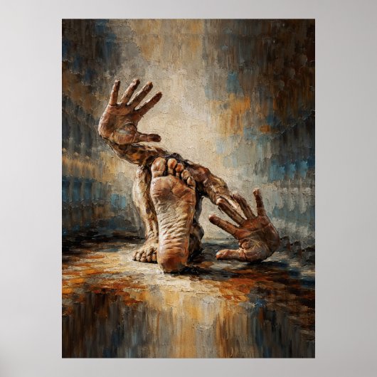 Surreal kriechende Hände und Füße Expressiv Poster (Vorne)