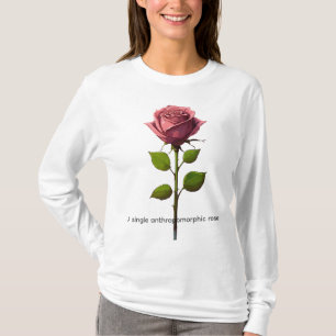 Surreal Lächelnde Rose Hoodie - Minimalistischer V T-Shirt