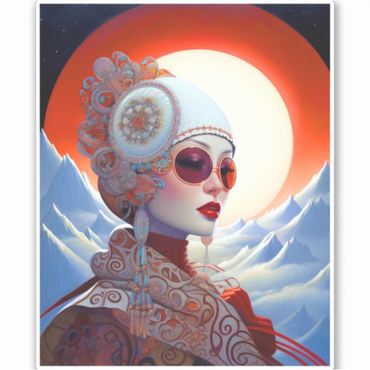 Surreal Lady Fantasy Art Aufkleber (Vorderseite)