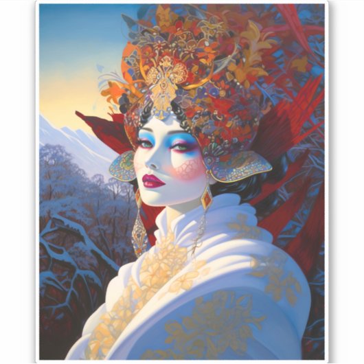 Surreal Lady Fantasy Art Aufkleber (Vorderseite)