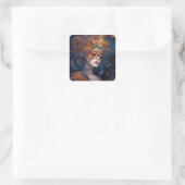 Surreal Lady Fantasy Art Quadratischer Aufkleber (Tasche)