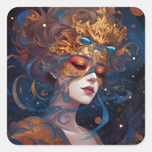 Surreal Lady Fantasy Art Quadratischer Aufkleber (Vorderseite)
