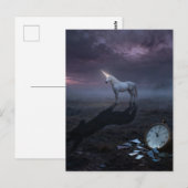 Surreal landscape and a unicorn  postkarte (Vorne/Hinten)
