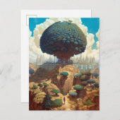 Surreal Landscape Giant Tree Fantasy Kunst Postkarte (Vorne/Hinten)
