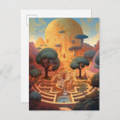 Surreal Landscape Maze Fantasy Art Postkarte (Vorne/Hinten)