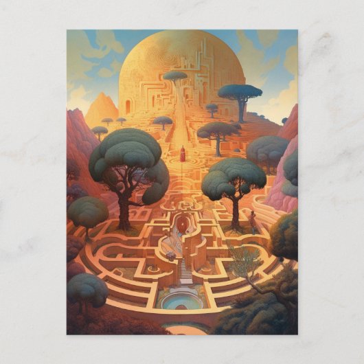Surreal Landscape Maze Fantasy Art Postkarte (Vorderseite)