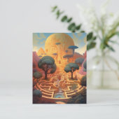 Surreal Landscape Maze Fantasy Art Postkarte (Stehend Vorderseite)