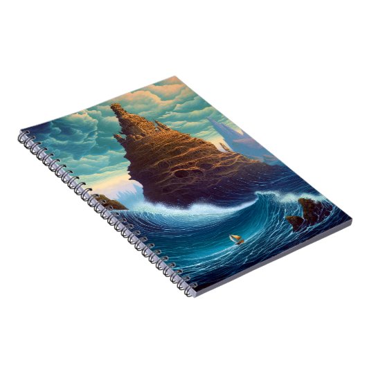 Surreal Landscape Towering City Fantasy Art Notizblock (Rechte Seite)