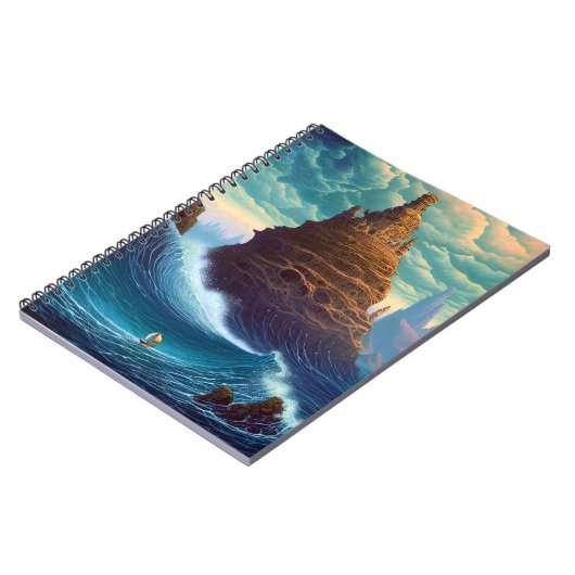 Surreal Landscape Towering City Fantasy Art Notizblock (Linke Seite)