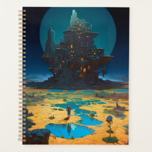 Surreal Landscape Towering City Fantasy Art Planer