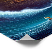 Surreal Landscape Towering City Fantasy Art Poster (Ecke)