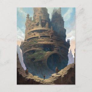 Surreal Landscape Towering City Fantasy Art Postkarte