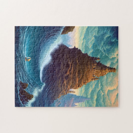 Surreal Landscape Towering City Fantasy Art Puzzle (Horizontal)