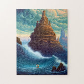 Surreal Landscape Towering City Fantasy Art Puzzle (Vertikal)