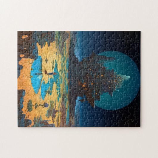 Surreal Landscape Towering City Fantasy Art Puzzle (Horizontal)
