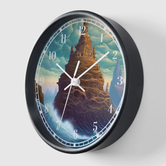 Surreal Landscape Towering City Fantasy Art Uhr (Winkel)