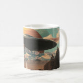 Surreal Landscape with Road, UFO and Saturn  Kaffeetasse (VorderseiteRechts)