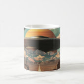 Surreal Landscape with Road, UFO and Saturn  Kaffeetasse (Mittel)