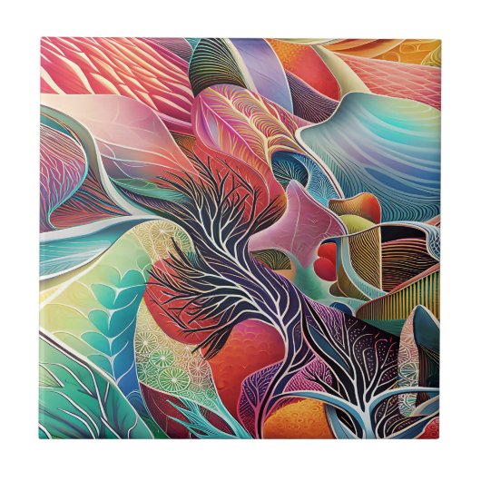 Surreal Landschaft Tile Fliese (Vorderseite)