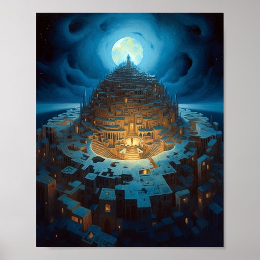 Surreal Landscity Fantasy Art Poster (Vorne)