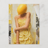 Surreal Lemon Lady Collage Postkarte (Vorderseite)