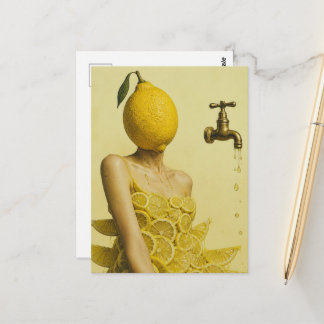 Surreal Lemon Lady Postkarte