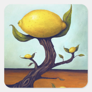 Surreal Lemon Tree Quadratischer Aufkleber