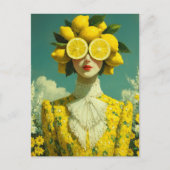 Surreal Lemon Woman Postkarte (Vorderseite)