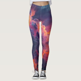 Surreal leuchtende Sonnenuntergangswolken, die sic Leggings