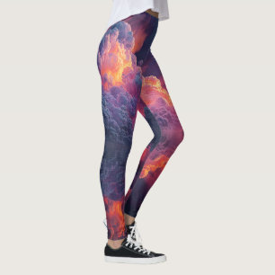 Surreal leuchtende Sonnenuntergangswolken, die sic Leggings