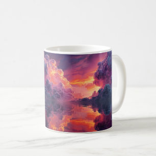 Surreal leuchtende Wolken des Sonnenuntergangs, ge Kaffeetasse