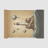 Surreal Leuchtturm mit Luftballons auf Pergament Seidenpapier (Vorderseite)