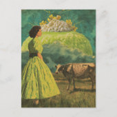 Surreal Limone Wüste Milchweiden Frauen und Kuh Postkarte (Vorderseite)