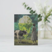 Surreal Limone Yummy-Wüste in der Milchweide Postkarte (Stehend Vorderseite)