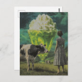 Surreal Limone Yummy-Wüste in der Milchweide Postkarte (Vorne/Hinten)