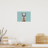 Surreal Llama mit Sonnenbrille auf pastellfarbenem Poster (Küche)