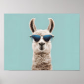 Surreal Llama mit Sonnenbrille auf pastellfarbenem Poster (Vorne)