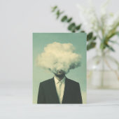 Surreal Man Head in der Cloud Postkarte (Stehend Vorderseite)