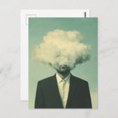 Surreal Man Head in der Cloud Postkarte (Vorne/Hinten)
