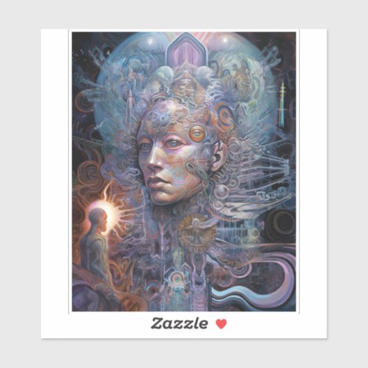 Surreal Man Visionary Art Aufkleber (Blatt)