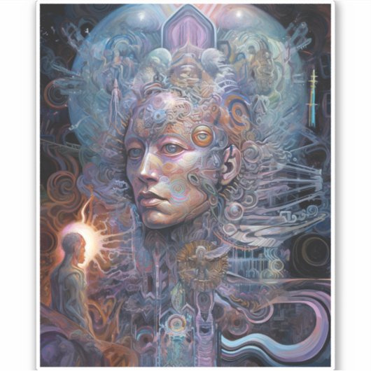 Surreal Man Visionary Art Aufkleber (Vorderseite)