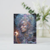 Surreal Man Visionary Art Postkarte (Stehend Vorderseite)