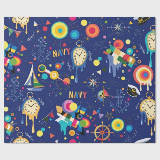 Surreal MARINE Geschenkpapier (Flach)