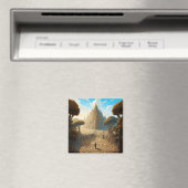 Surreal Maze Burg Fantastische Bergwelten Magnet (In Situ (Geschirrspüler))