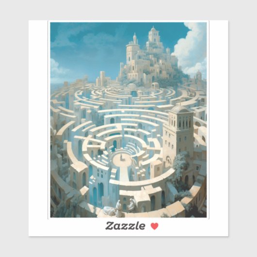 Surreal Maze City Aufkleber (Blatt)