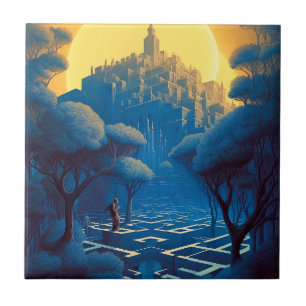 Surreal Maze City Fliese